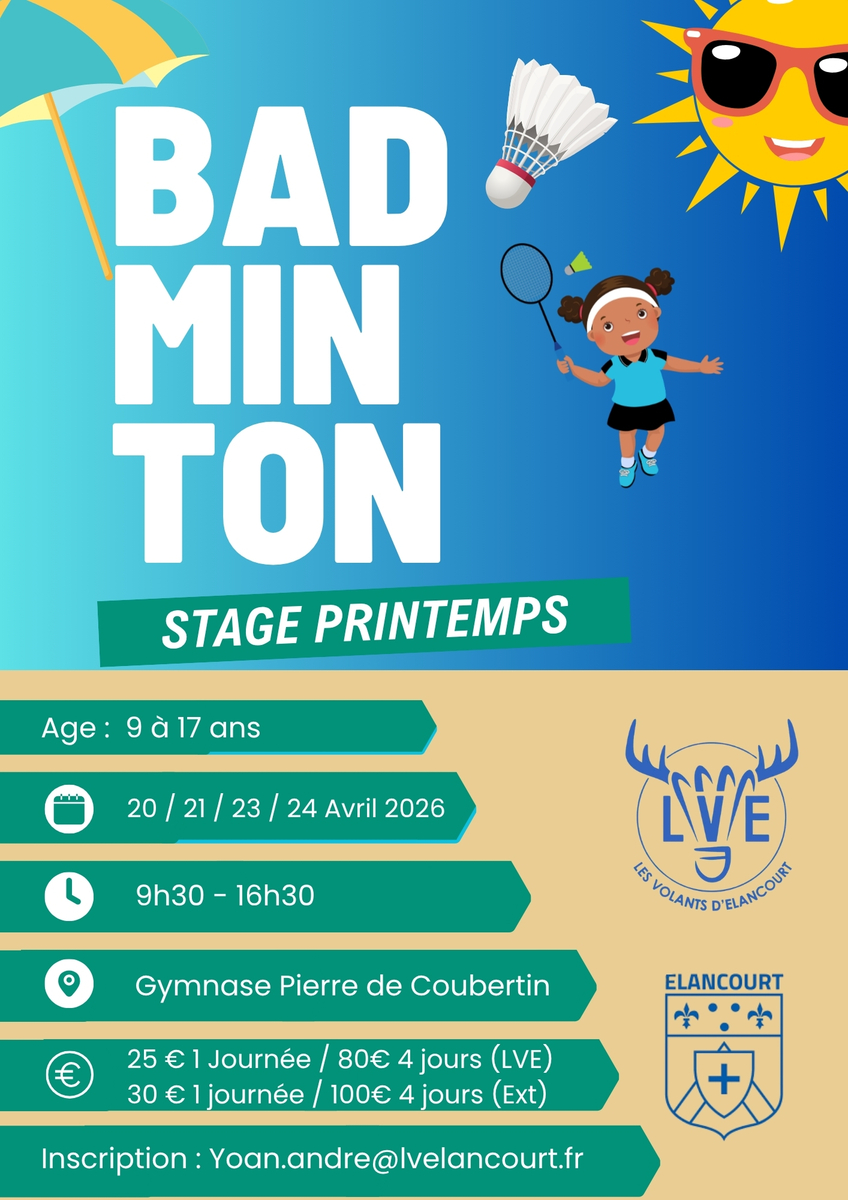 Stages jeunes à Elancourt du 20 au 24 avril