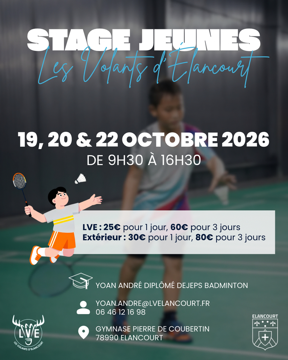 Stage jeunes à Elancourt Toussaint 2026