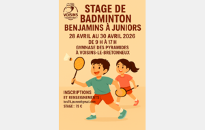 Stage jeunes au club de Voisins-le-Bretonneux du 28 au 30 avril