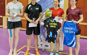 DD Cadette 
MICHEL Auxane
U. S. Carrieres/seine
NGUYEN Mathilde
Entente Sportive De Sartrouville
AKJALY émilie
Badminton Club Vicinois
SCHNEIDER Marie
Badminton Maisons-laffitte