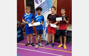 DH Benjamin Honneur 
MOULY Jonathan
Badminton Club Montigny Le Bretonneux
ROY Nathan
Badminton Club Montigny Le Bretonneux
COULIBALY Brehima
U. S. Carrieres/seine
LECUYER Maxime
U. S. Carrieres/seine