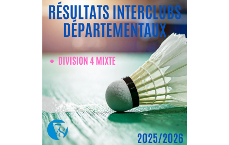 Résultats IC départementaux Mixte Division 4 2025/2026